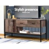 Stand Cabinet 1.24 M Storage media devices tv Unit Storage Cabinet Rustic Wooden