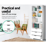 Storage Bookshelf Display Cabinet Bookcase Stand Organiser  - White