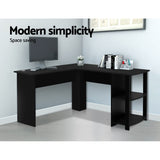 Desk Office desk 36cm x 130cm x 72.5cm student desk Office Computer Desk Corner Study Table Workstation L-Shape Black