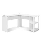 Desk Office desk student desk Office Computer Desk Corner Study Table Workstation L-Shape Shelf White