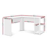 Desk Office desk student desk Office Computer Desk Corner Study Table Workstation L-Shape Shelf White