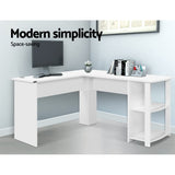 Desk Office desk student desk Office Computer Desk Corner Study Table Workstation L-Shape Shelf White