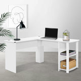Desk Office desk student desk Office Computer Desk Corner Study Table Workstation L-Shape Shelf White