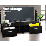 Tv Stand tv Cabinet 1.4 M in  High Gloss Storage devices Shelf Black