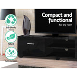 Tv Stand tv Cabinet 1.4 M in  High Gloss Storage devices Shelf Black