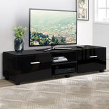 Tv Stand tv Cabinet 1.4 M in  High Gloss Storage devices Shelf Black
