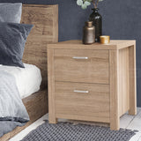 Bedside Table Lamp Side Tables Drawers Nightstand Unit Beige Wood