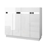 Shoe Cabinet 120cm Shoes Storage Rack High Gloss Cupboard White Drawers