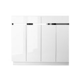 Shoe Cabinet 120cm Shoes Storage Rack High Gloss Cupboard White Drawers
