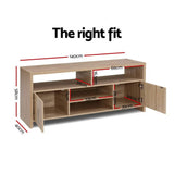 Tv Stand Storage 1.4 M in  TV Cabinet media devices TV Unit  Shelf look Oak