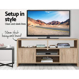 Tv Stand Storage 1.4 M in  TV Cabinet media devices TV Unit  Shelf look Oak