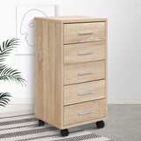 Storage Cabinet with wheels and five Drawers Filing Drawers Bedside office storage