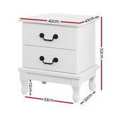 Bedside Table Bed side stand with  2 Drawers Nightstand Storage Cabinet