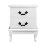 Bedside Table Bed side stand with  2 Drawers Nightstand Storage Cabinet