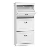Storage Shoe Rack  Shoe Cabinet Organiser in white 3 compartments