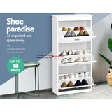 Storage Shoe Rack  Shoe Cabinet Organiser in white 3 compartments