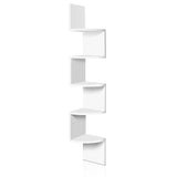 Bookcase Display Storage Stand  5 Lv Corner shelf Wall Shelf - White D/F