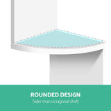 Bookcase Display Storage Stand  5 Lv Corner shelf Wall Shelf - White D/F