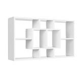 Shelves Display Style Floating Wall Mount Wall shelf Storage Bookshelf Rack White