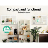 Shelves Display Style Floating Wall Mount Wall shelf Storage Bookshelf Rack White