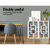 Shelves Display Style Floating Wall Mount Wall shelf Storage Bookshelf Rack White