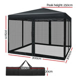 Shade Cover Gazebo AUTO Set Up 300 x 300 cm Fly Screen Event tent   Black