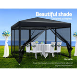 Shade Cover Gazebo AUTO Set Up 300 x 300 cm Fly Screen Event tent   Black