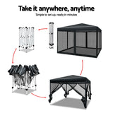 Shade Cover Gazebo AUTO Set Up 300 x 300 cm Fly Screen Event tent   Black