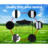 Shade Cover Gazebo 3 x 3m  Pop Up Marquee Outdoor Tent Folding Wedding Gazebos Black