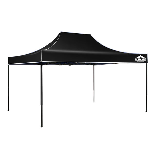 Shade Cover Gazebo 3 X 4.5m Pop Up Marquee Outdoor Tent Folding Wedding Gazebos Black