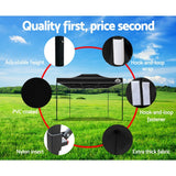 Shade Cover Gazebo 3 X 4.5m Pop Up Marquee Outdoor Tent Folding Wedding Gazebos Black