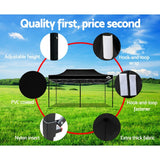 Shade Cover Gazebo 3 x 6m Pop Up Marquee Outdoor  Wedding Gazebos Tent Folding Black