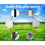 Shade Cover Gazebo 3 x 6m Pop Up Marquee Outdoor Wedding Tent Folding White