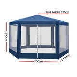 Shade Cover Gazebo with Insect Protection Wedding Marquee  Party Tent Canopy Navy -OFFERFEB-