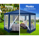 Shade Cover Gazebo with Insect Protection Wedding Marquee  Party Tent Canopy Navy