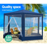 Shade Cover Gazebo with Insect Protection Wedding Marquee  Party Tent Canopy Navy