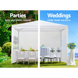 Shade Cover 3x3 m Tent white with walls  Gazebo Marquee and Side Wall Party Wedding  White 4 Panel