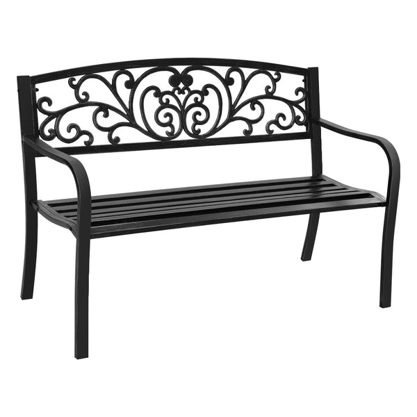 Bench Metal Bench Classic Designs Durable in Black backyard Bench