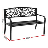 Bench Metal Bench Classic Designs Durable in Black backyard Bench