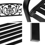 Bench Metal Bench Classic Designs Durable in Black backyard Bench