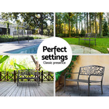 Bench Metal Bench Classic Designs Durable in Black backyard Bench