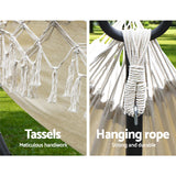 Swing hammock Hanging bed Swing Tassel Hammock Swing Bed Cream