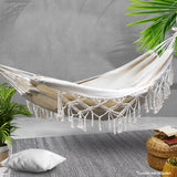 Swing hammock Hanging bed Swing Tassel Hammock Swing Bed Cream