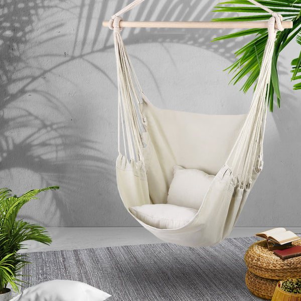 Swing Hammock Swing Chair Hanging and Comfy - Cream