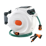 Hose Reel Retractable 10m hassle-free unwind and rewind with Spray Adjustment and Auto Rewind