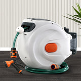 Hose Reel Retractable 10m hassle-free unwind and rewind with Spray Adjustment and Auto Rewind