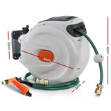 Hose Reel Retractable 20M Garden Water Brass Spray Gun Auto Rewind