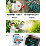 Hose Reel Retractable 20M Garden Water Brass Spray Gun Auto Rewind