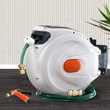 Hose Reel Retractable 20M Garden Water Brass Spray Gun Auto Rewind