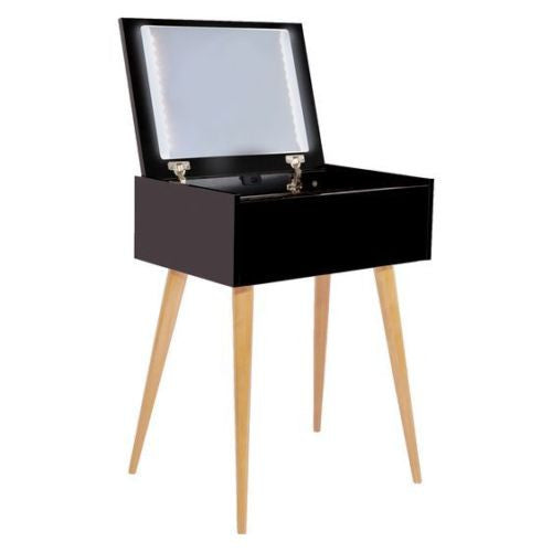 Dressing Table Black And Mirror light (w)